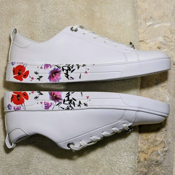 Ted Baker Roullyp Floral-Graphic‎ Leather Sneakers NEW Ladies Sz 7.5 ($165) - Picture 5 of 9